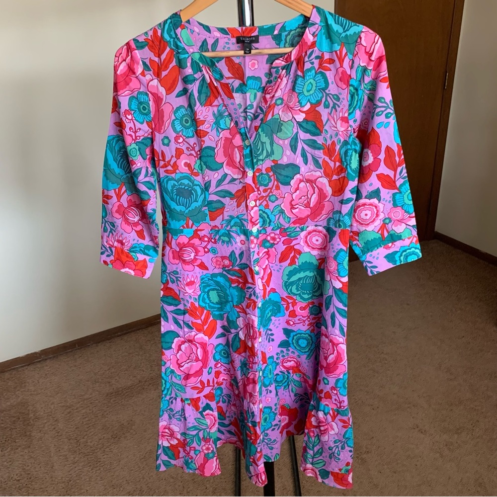 Talbots Floral Midi Dress 2 Petite
